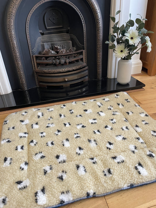 Cream Sheep Padded Dog Mat