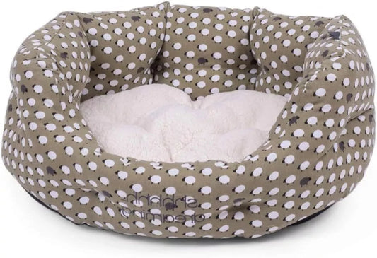 Petface Green Sheep Oval Soft Dog Bed